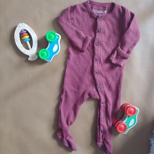 Baby Organic Thermal Footies PJs in Brick